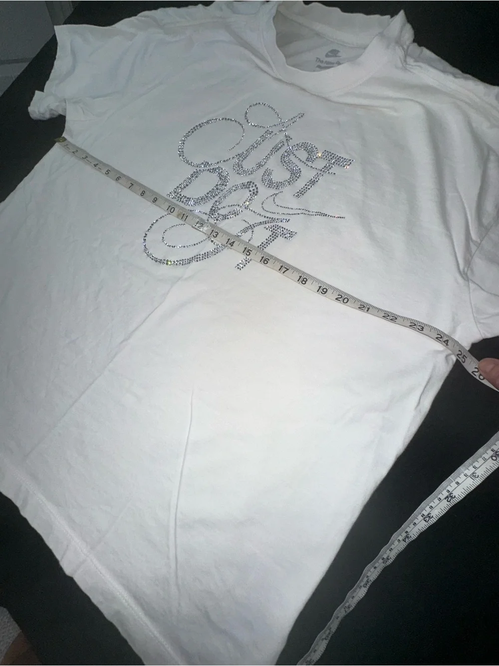 The Nike Tee Rhinestone Just Do It Oversized Large T-Shirt Bling Streetwear